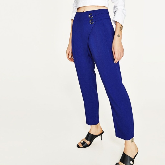 royal blue trousers zara